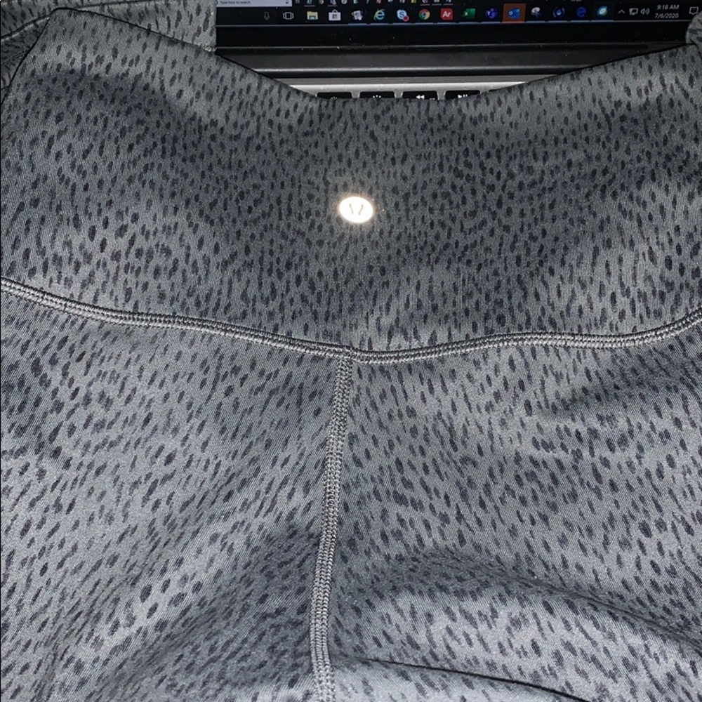 Lulu lemon capris high waisted black cheetah print